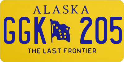 AK license plate GGK205