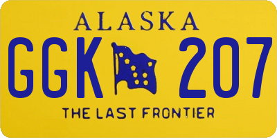 AK license plate GGK207