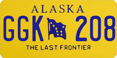 AK license plate GGK208