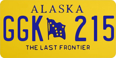 AK license plate GGK215