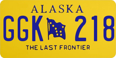 AK license plate GGK218
