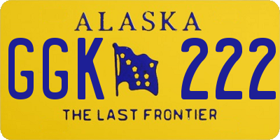 AK license plate GGK222