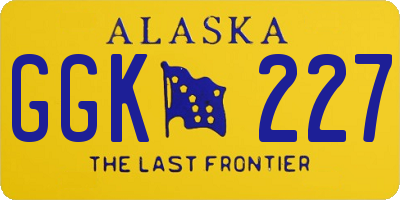 AK license plate GGK227