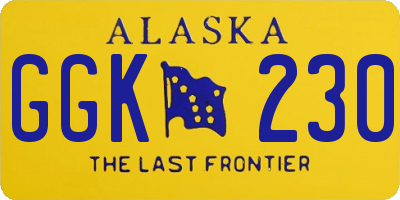 AK license plate GGK230