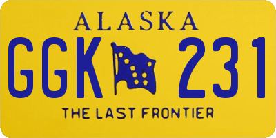 AK license plate GGK231