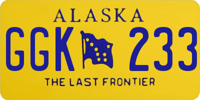 AK license plate GGK233
