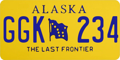 AK license plate GGK234