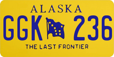 AK license plate GGK236