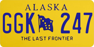 AK license plate GGK247