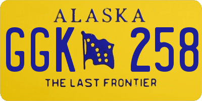 AK license plate GGK258