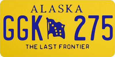 AK license plate GGK275