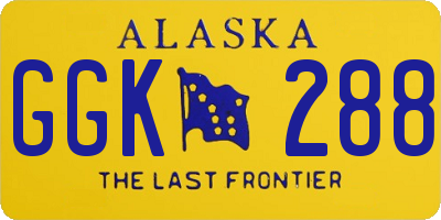 AK license plate GGK288