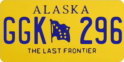 AK license plate GGK296