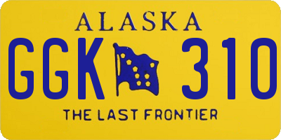 AK license plate GGK310