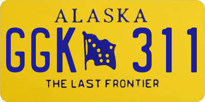 AK license plate GGK311