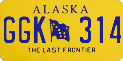 AK license plate GGK314