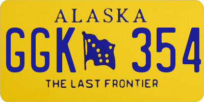AK license plate GGK354