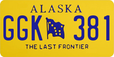 AK license plate GGK381