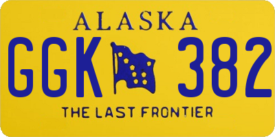 AK license plate GGK382
