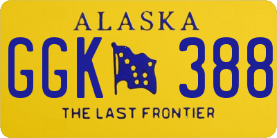 AK license plate GGK388
