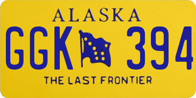 AK license plate GGK394