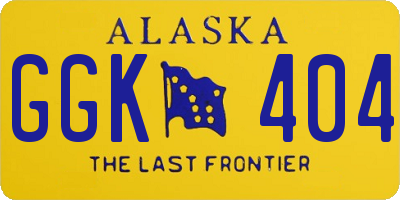 AK license plate GGK404