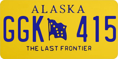 AK license plate GGK415
