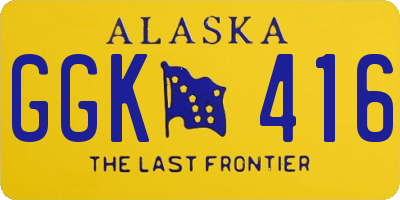 AK license plate GGK416