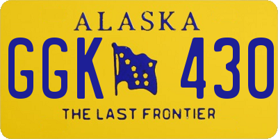 AK license plate GGK430