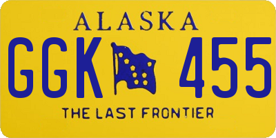 AK license plate GGK455