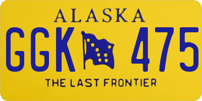 AK license plate GGK475