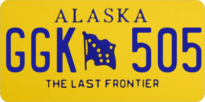 AK license plate GGK505