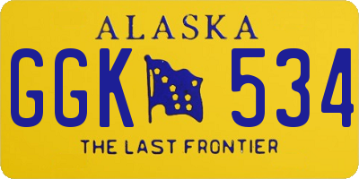 AK license plate GGK534