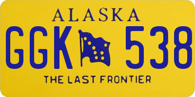 AK license plate GGK538