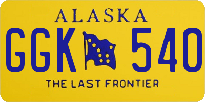 AK license plate GGK540