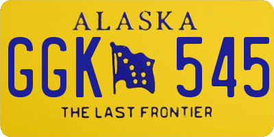 AK license plate GGK545