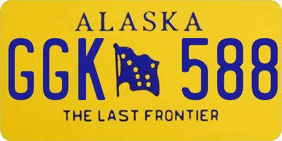 AK license plate GGK588
