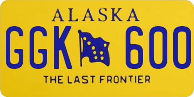 AK license plate GGK600