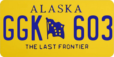 AK license plate GGK603