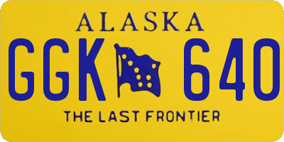 AK license plate GGK640
