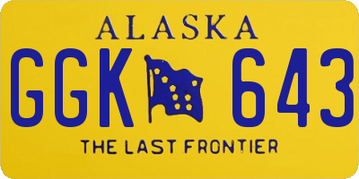 AK license plate GGK643