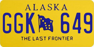 AK license plate GGK649