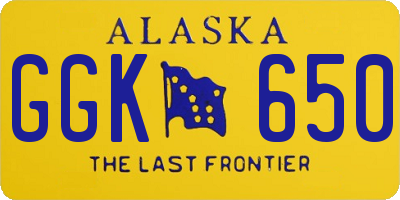 AK license plate GGK650