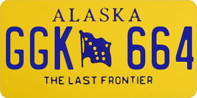 AK license plate GGK664