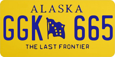 AK license plate GGK665