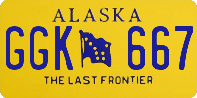 AK license plate GGK667