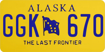 AK license plate GGK670