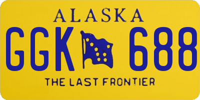AK license plate GGK688