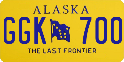 AK license plate GGK700