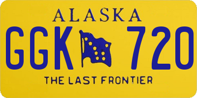 AK license plate GGK720
